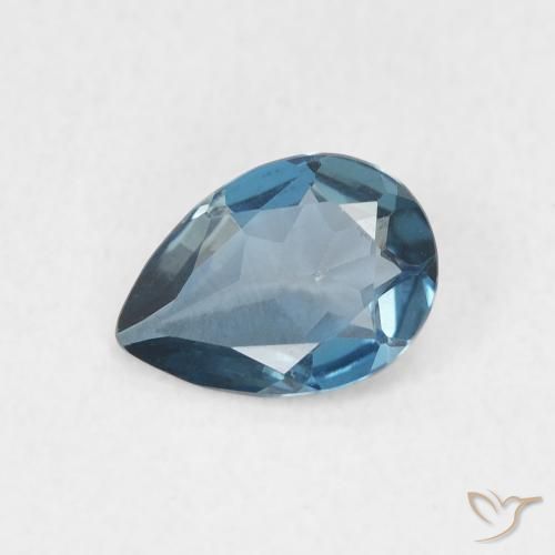 0.67ct Natural London Blue Topaz, Pear Shape, VVS