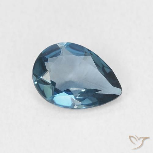 0.67 ct Blue Topaz Stone, Natural Topaz in Pear Facet Shape for Sale