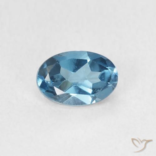 0.64ct Natural London Blue Topaz, Oval, VVS