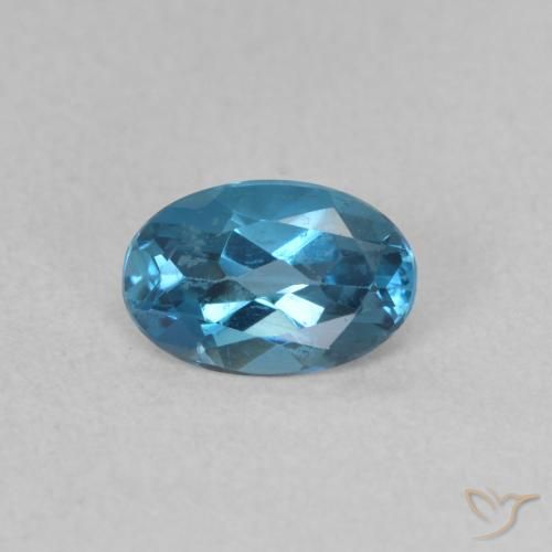 Topaze bleue de Londres en vrac de 0,5 ct, coupe ovale de 6 x 4 mm du Brésil, Photo A