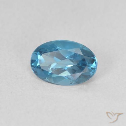 0.50 ct Blue Topaz Stone, Natural Topaz in Oval Facet Shape for Sale