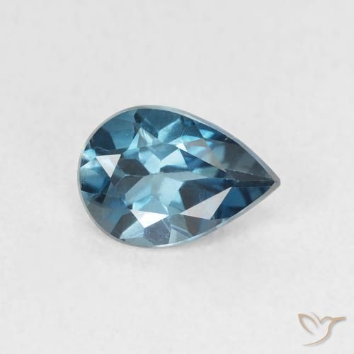 0.74 ct Blue Topaz Stone, Natural Topaz in Pear Facet Shape for Sale