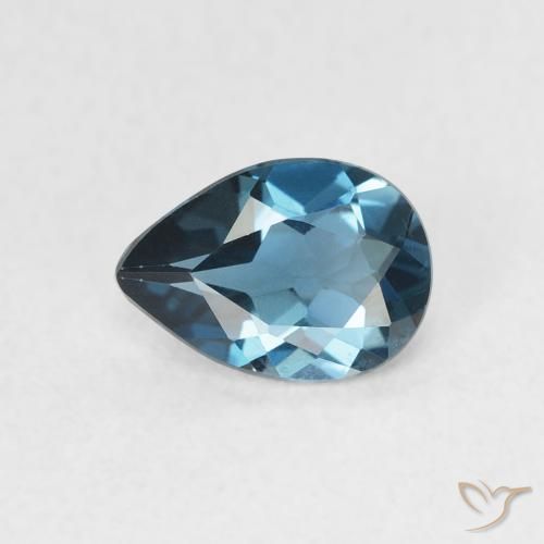 0.72ct Natural London Blue Topaz, Pear Shape, VVS