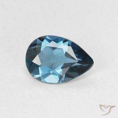 0.72 ct Blue Topaz Stone, Natural Topaz in Pear Facet Shape for Sale