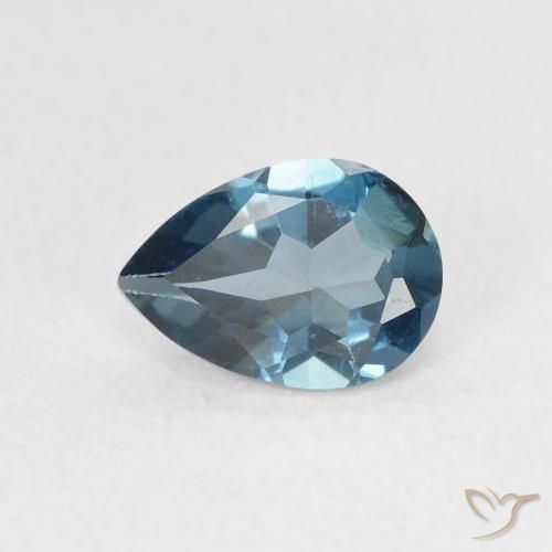 0.75ct Natural London Blue Topaz, Pear Shape, VVS