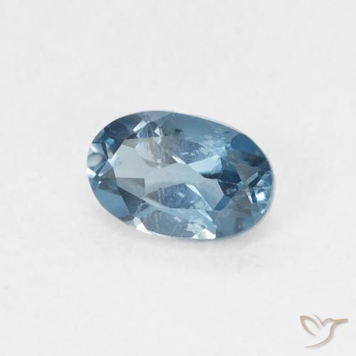 0.62 ct Blue Topaz Stone, Natural Topaz in Oval Facet Shape for Sale