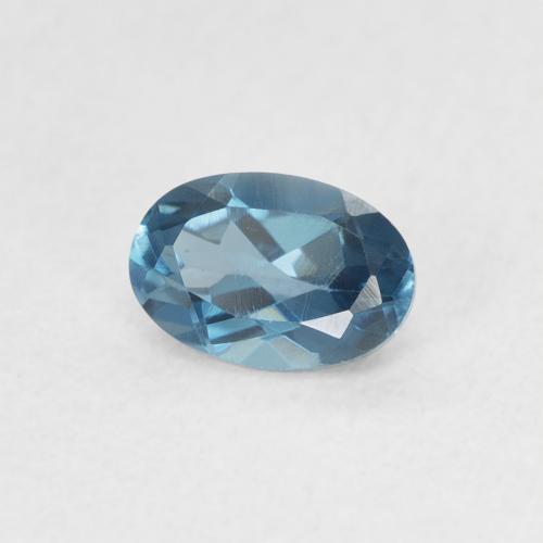 0.61 ct Blue Topaz Stone, Natural Topaz in Oval Facet Shape for Sale