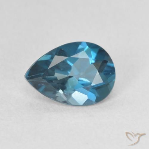 0.73ct Natural London Blue Topaz, Pear Shape, VVS