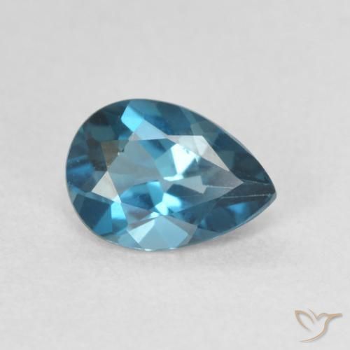 0.73 ct Blue Topaz Stone, Natural Topaz in Pear Facet Shape for Sale