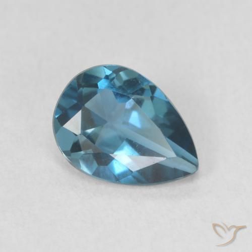0.77 ct Blue Topaz Stone, Natural Topaz in Pear Facet Shape for Sale
