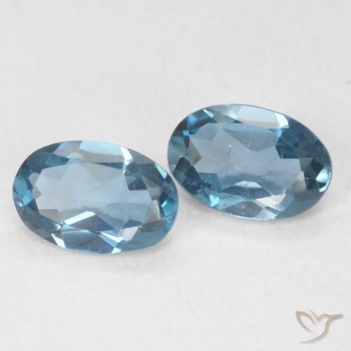 0.92 ctw Blue Topaz Stones, Natural Topaz in Oval Facet Shape for Sale