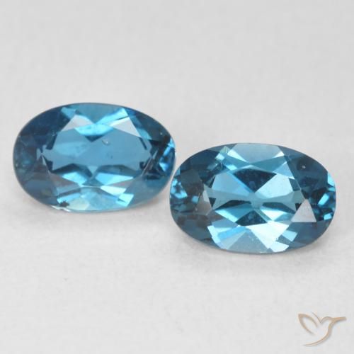 1.14 ctw Blue Topaz Stones, Natural Topaz in Oval Facet Shape for Sale