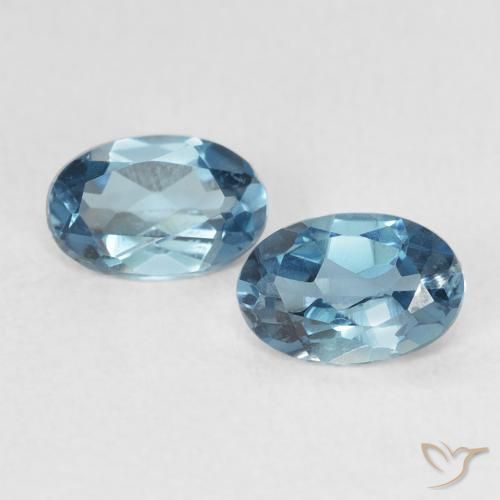 0.95ctw Natural London Blue Topaz, Oval, VVS-VS