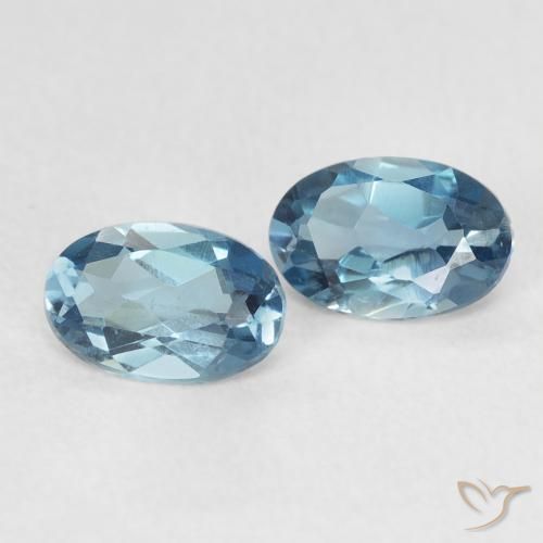 0.95 ctw Blue Topaz Stones, Natural Topaz in Oval Facet Shape for Sale