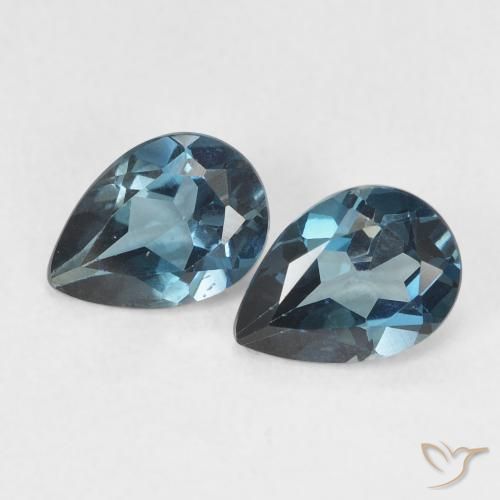 1.51 ctw Blue Topaz Gemstones, Topaz Gems in Pear Facet Shape for Sale.
