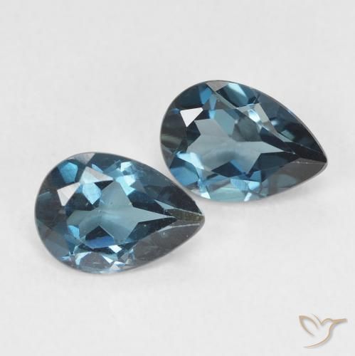 1.51 ctw Blue Topaz Stones, Natural Topaz in Pear Facet Shape for Sale