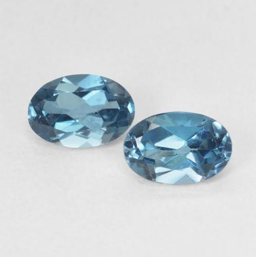 1.31 ctw Blue Topaz Gemstones, Topaz Gems in Oval Facet Shape for Sale.