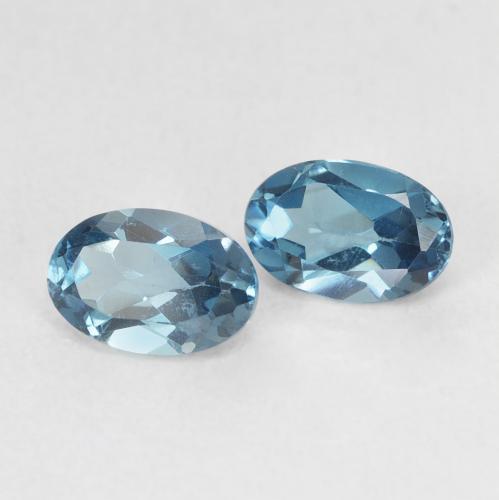 1.31 ctw Blue Topaz Stones, Natural Topaz in Oval Facet Shape for Sale