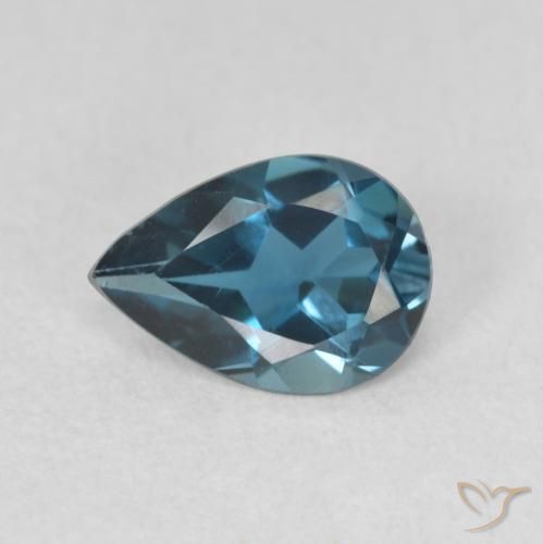 0.68ct Natural London Blue Topaz, Pear Shape, VVS-VS