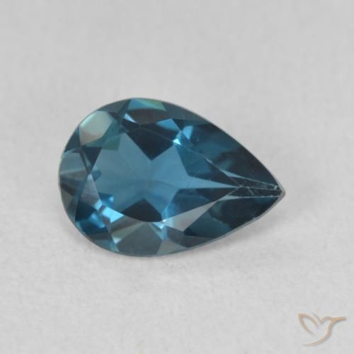 0.68 ct Blue Topaz Stone, Natural Topaz in Pear Facet Shape for Sale