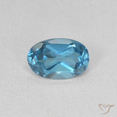 0.56ct Natural London Blue Topaz, Oval, VVS-VS