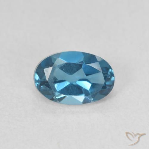 0.63ct Natural London Blue Topaz, Oval, VVS-VS