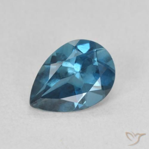0.80ct Natural London Blue Topaz, Pear Shape, VVS-VS