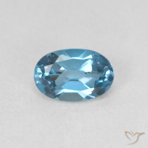 0.67ct Natural London Blue Topaz, Oval, VVS-VS
