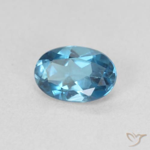 0.60 ct Blue Topaz Stone, Natural Topaz in Oval Facet Shape for Sale