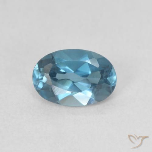 0.61ct Natural London Blue Topaz, Oval, VVS-VS