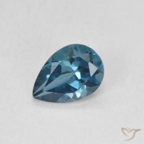 0.80 ct Blue Topaz Stone, Natural Topaz in Pear Facet Shape for Sale