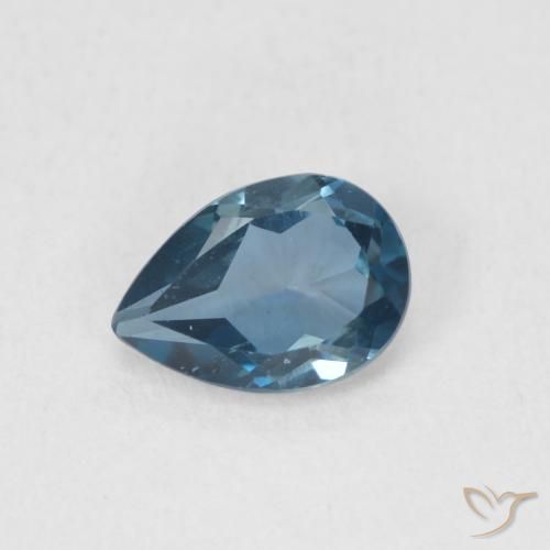 0.78ct Natural London Blue Topaz, Pear Shape, VS