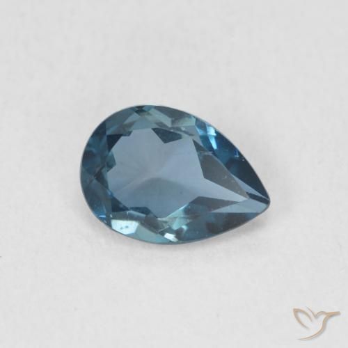 0.78 ct Blue Topaz Stone, Natural Topaz in Pear Facet Shape for Sale
