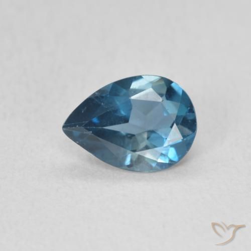 0.75ct Natural London Blue Topaz, Pear Shape, VS