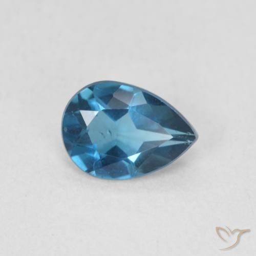 0.74ct Natural London Blue Topaz, Pear Shape, VS