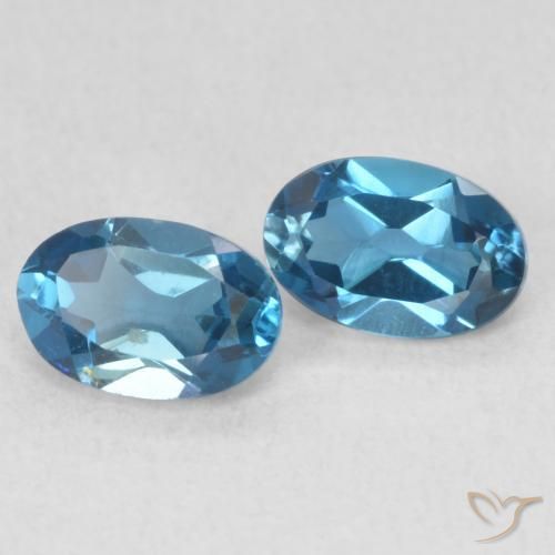 1.27 ctw Blue Topaz Stones, Natural Topaz in Oval Facet Shape for Sale