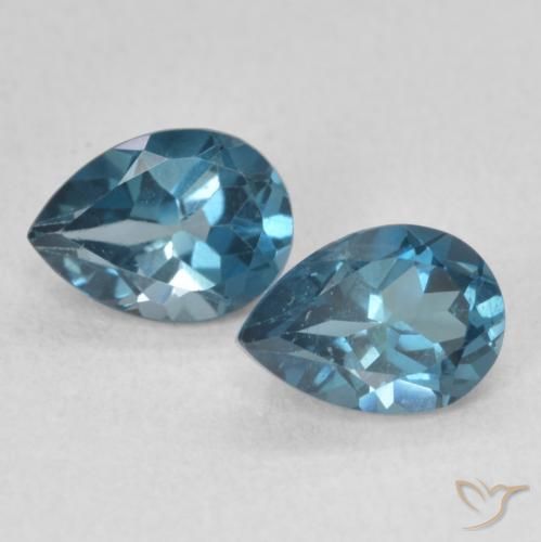 1.76ctw Natural London Blue Topaz, Pear Shape, VS