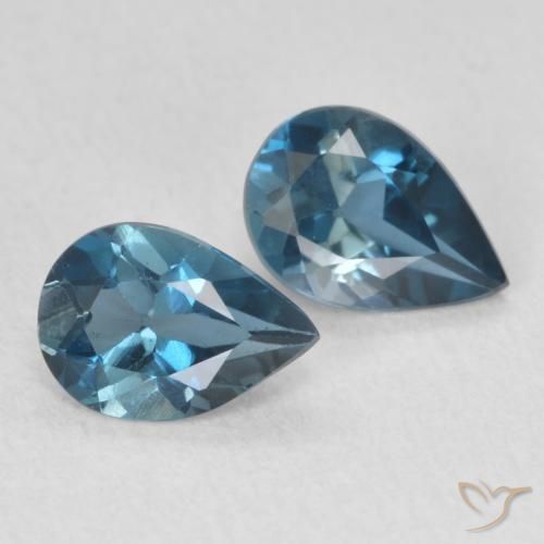 1.23 ctw Blue Topaz Stones, Natural Topaz in Pear Facet Shape for Sale