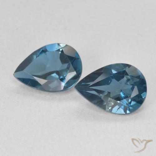 1.59 ctw Blue Topaz Stones, Natural Topaz in Pear Facet Shape for Sale