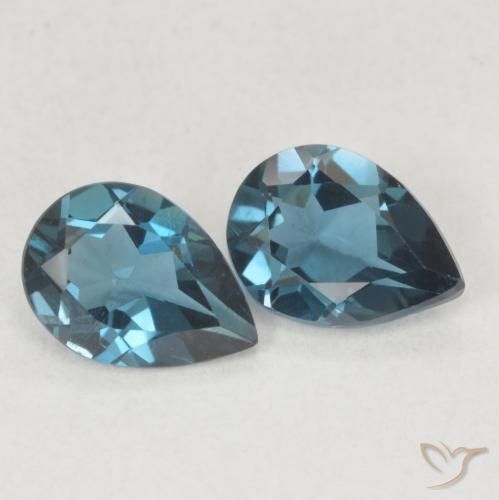 1.47 ctw Blue Topaz Stones, Natural Topaz in Pear Facet Shape for Sale