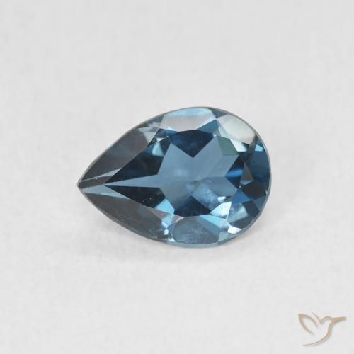 0.71ct Natural London Blue Topaz, Pear Shape, VVS-VS