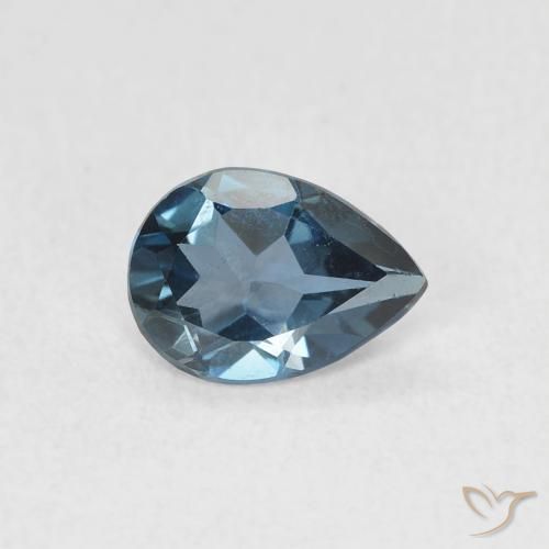 0.71 ct Blue Topaz Stone, Natural Topaz in Pear Facet Shape for Sale