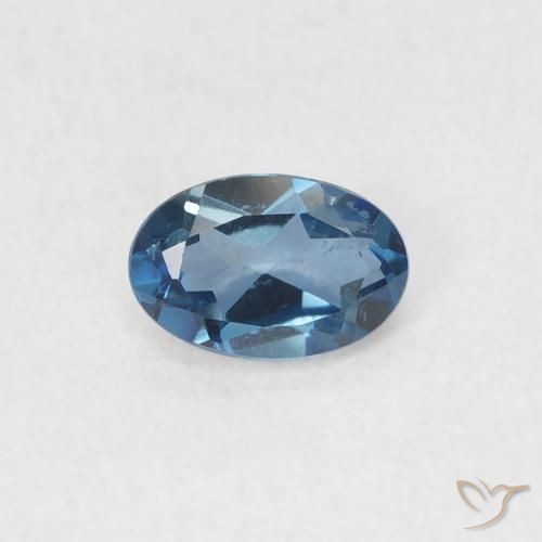 0.60ct Natural London Blue Topaz, Oval, VVS-VS