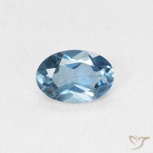 0.56ct Natural London Blue Topaz, Oval, VVS-VS