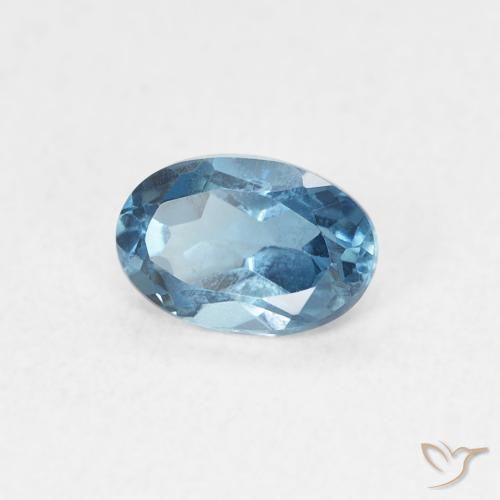0.67 ct Blue Topaz Stone, Natural Topaz in Oval Facet Shape for Sale