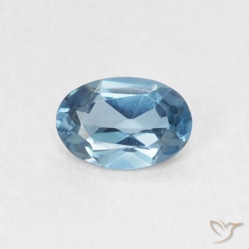 0.52ct Natural London Blue Topaz, Oval, VVS-VS