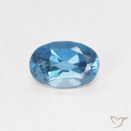0.65ct Natural London Blue Topaz, Oval, VVS-VS