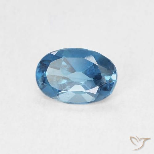 0.65 ct Blue Topaz Stone, Natural Topaz in Oval Facet Shape for Sale
