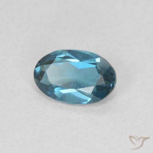 0.52 ct Blue Topaz Stone, Natural Topaz in Oval Facet Shape for Sale