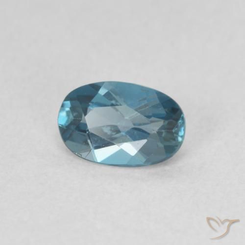 0.50 ct Blue Topaz Stone, Natural Topaz in Oval Facet Shape for Sale